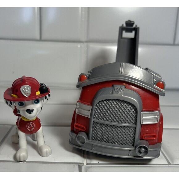 Paw Patrol Fire Truck With Posable Marshall Nick Jr Kids Toy Cartoon Character - Picture 6 of 14
